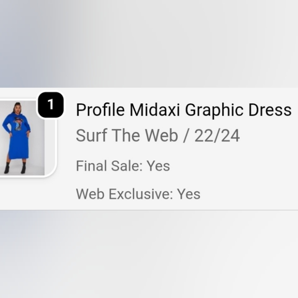 Blue Midaxi Graphic Hoodie Dress.